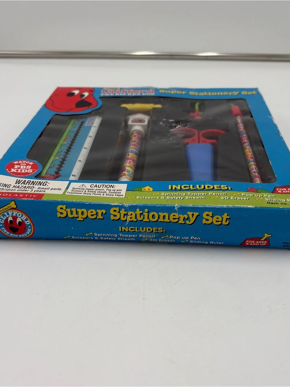 Clifford The Big Red Dog Vintage NOS Scholastic School Stationery Set Pen Ruler